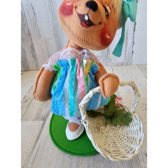 Annalee bear parade spring‎ Easter basket 1996 vintage flowers girl - Picture 5 of 8
